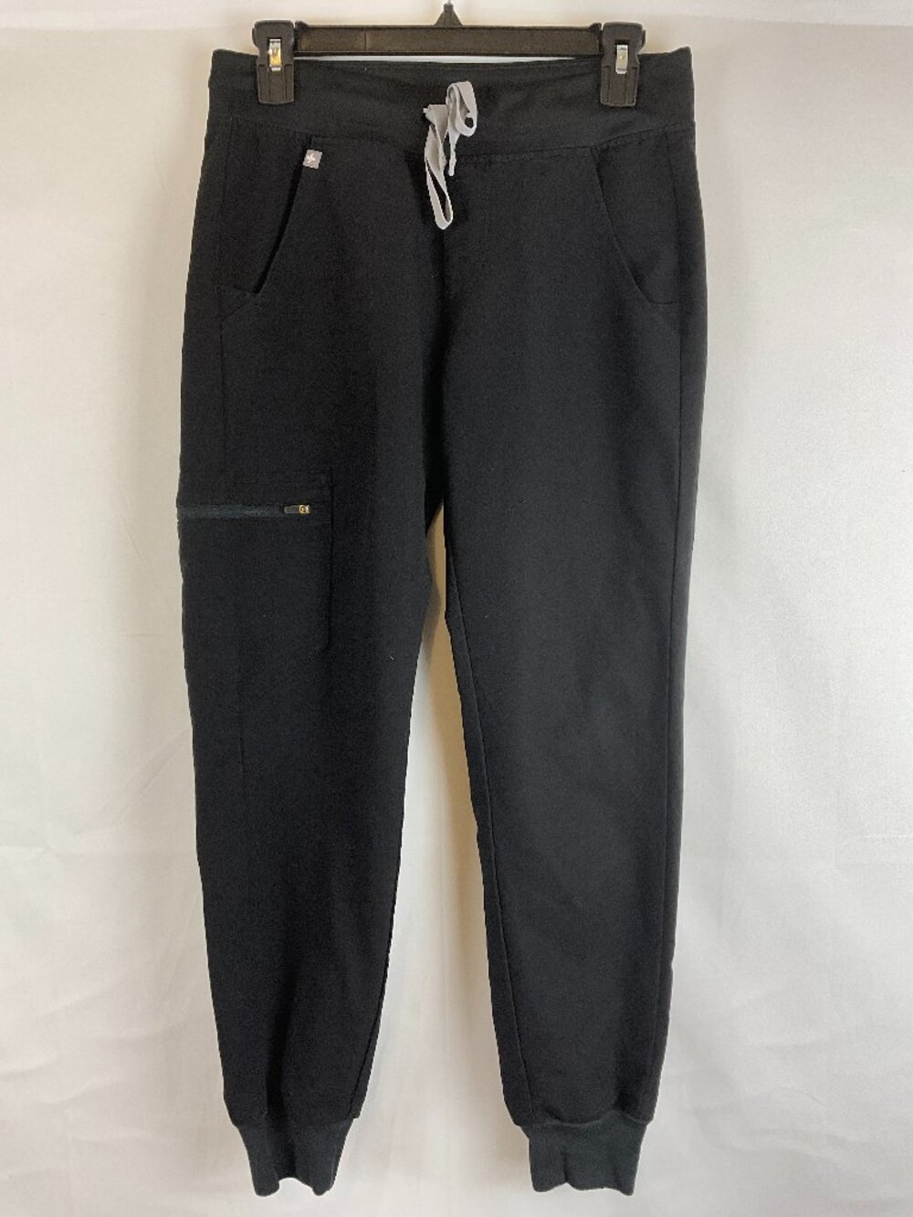 Figs Jogger Scrub Pants XS Black Tie Waist Pockets